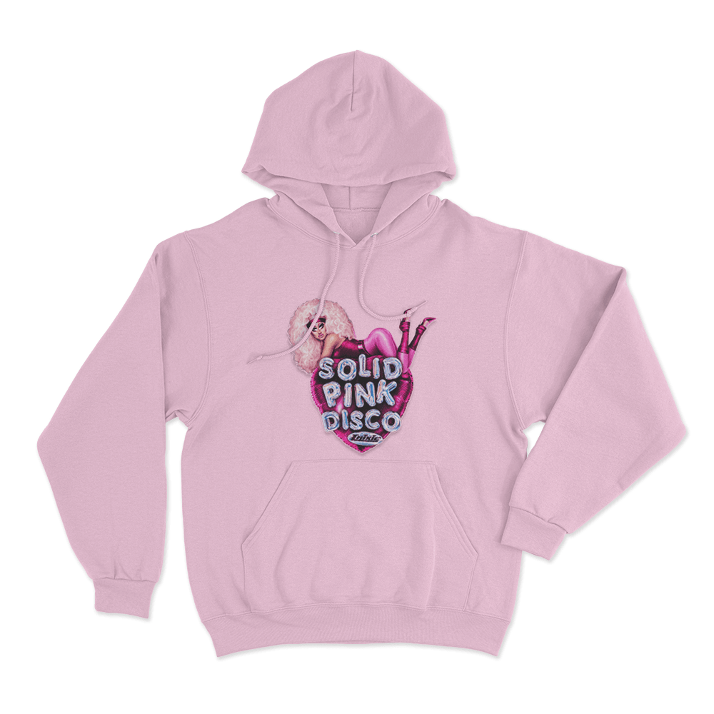 Solid Pink Disco Balloon Heart Unisex Hoodie Pink Solid Pink Disco Balloon Heart Unisex Hoodie Pink