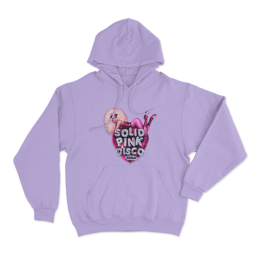 Solid Pink Disco Balloon Heart Unisex Hoodie Purple Solid Pink Disco Balloon Heart Unisex Hoodie Purple
