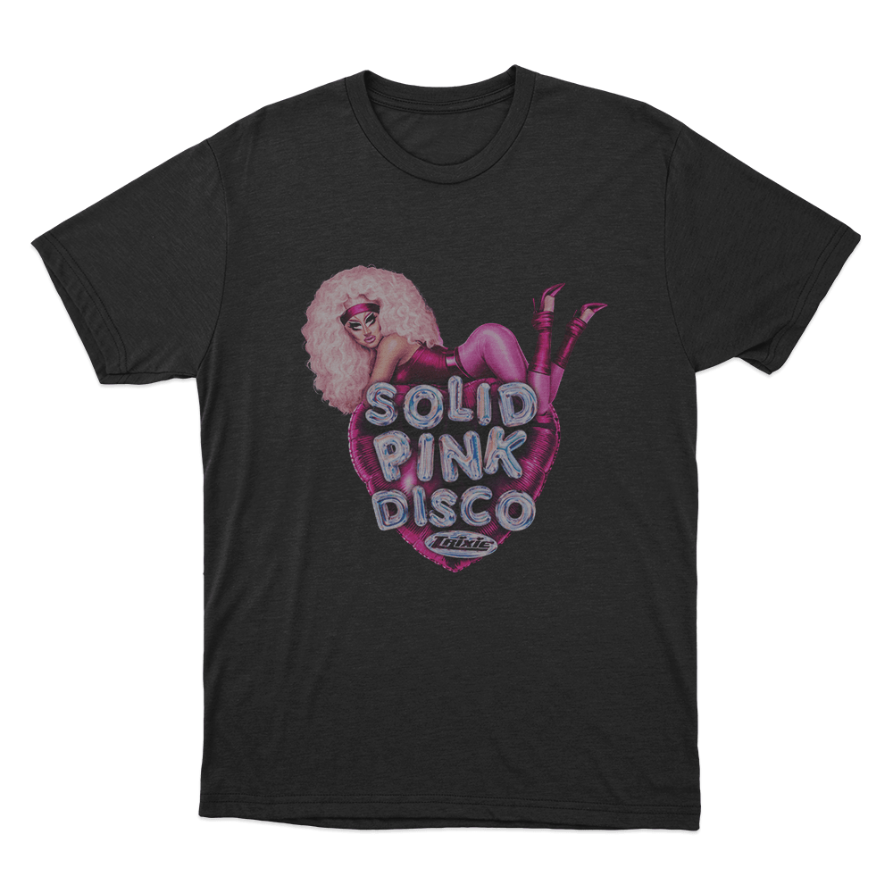 Solid Pink Disco Balloon Heart Unisex T Shirt Black Solid Pink Disco Balloon Heart Unisex T Shirt Black