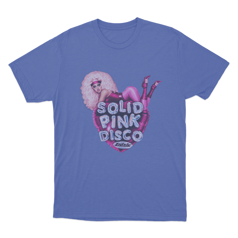 Solid Pink Disco Balloon Heart Unisex T Shirt Blue Solid Pink Disco Balloon Heart Unisex T Shirt Blue