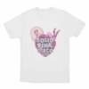 Solid Pink Disco Balloon Heart Unisex T Shirt White