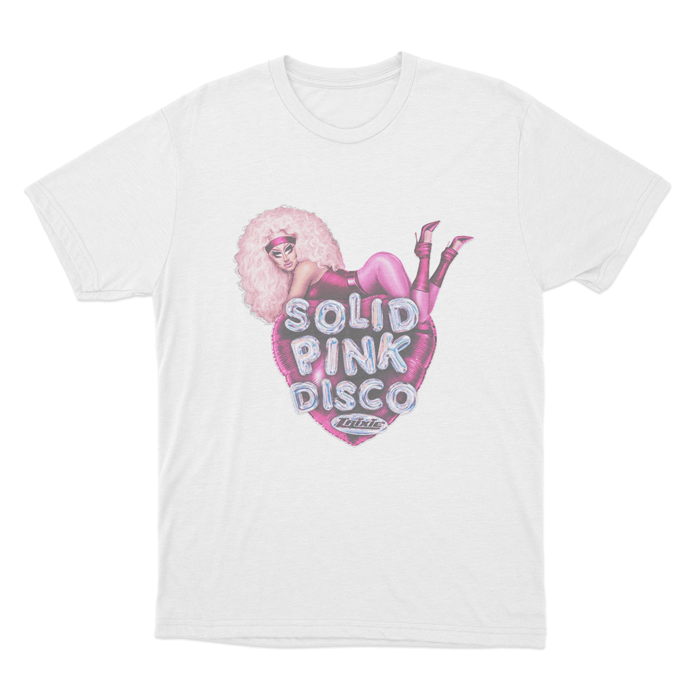 Solid Pink Disco Balloon Heart Unisex T Shirt White Solid Pink Disco Balloon Heart Unisex T Shirt White