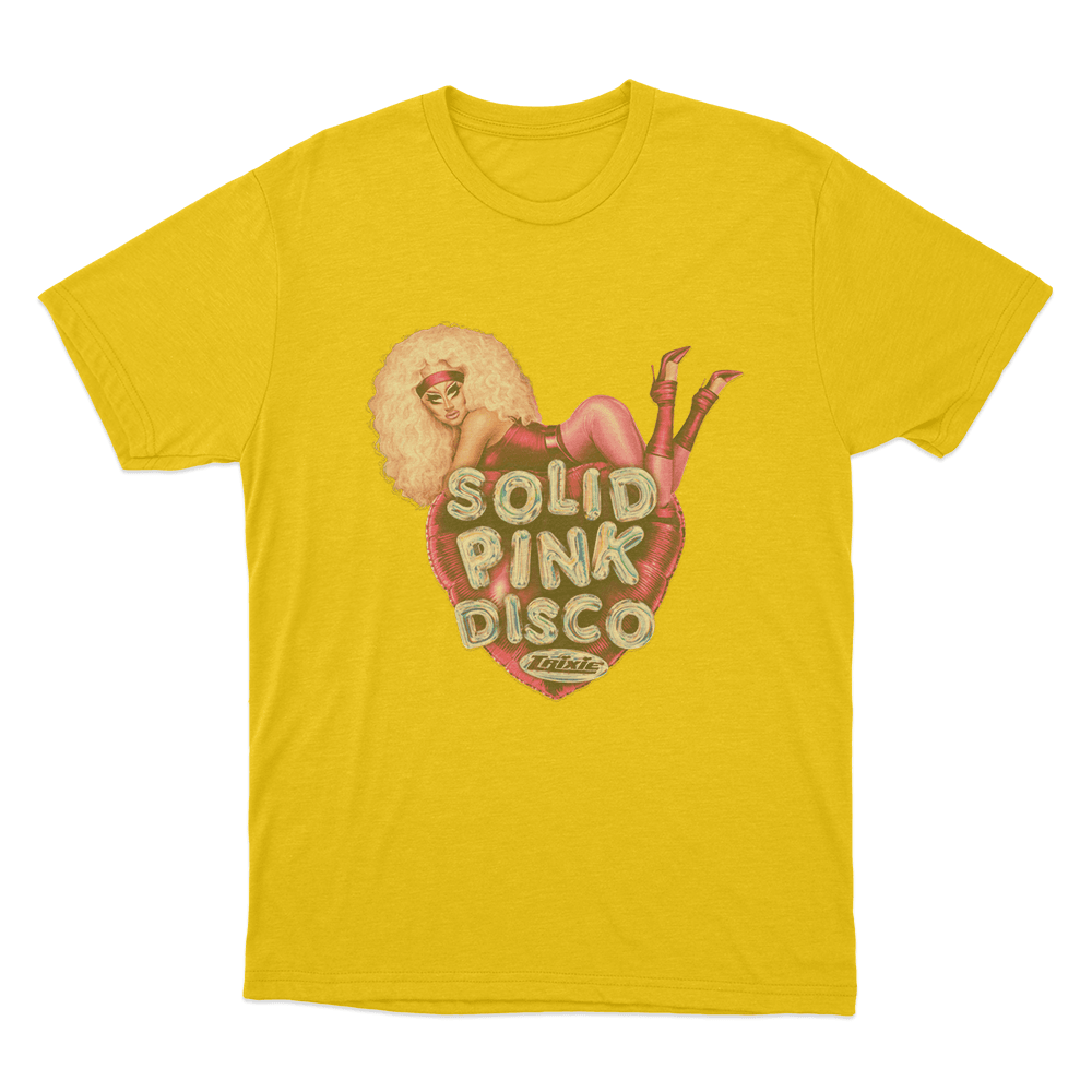 Solid Pink Disco Balloon Heart Unisex T Shirt Yellow Solid Pink Disco Balloon Heart Unisex T Shirt Yellow