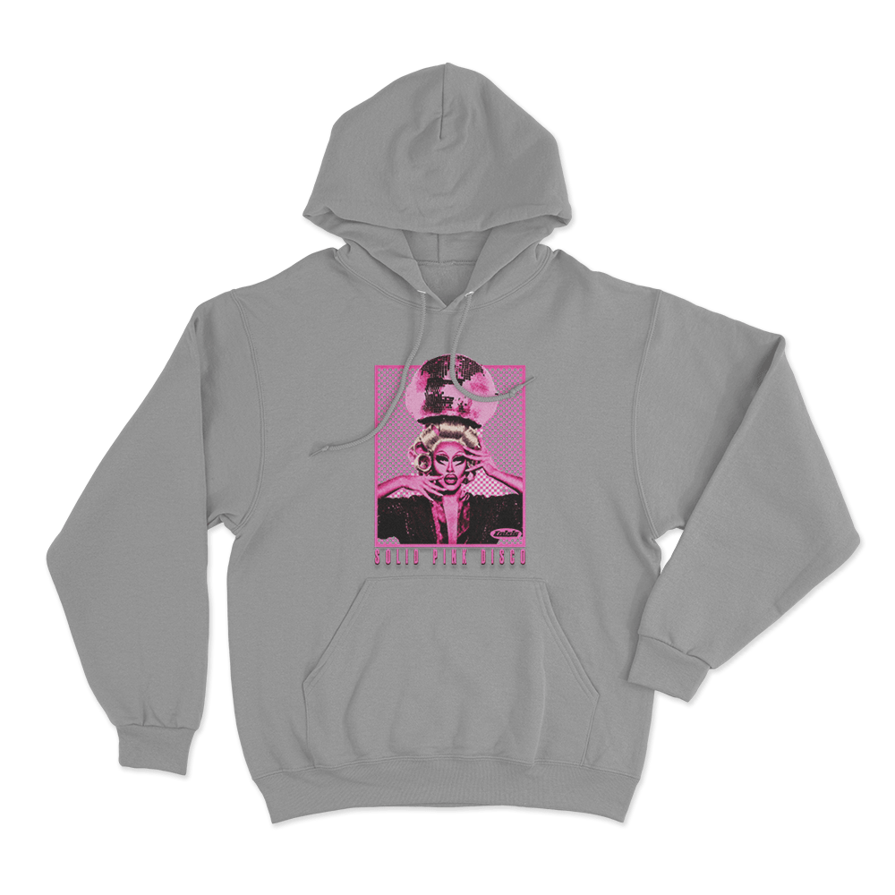 Solid Pink Disco Tour Unisex Hoodie Grey Solid Pink Disco Tour Unisex Hoodie Grey