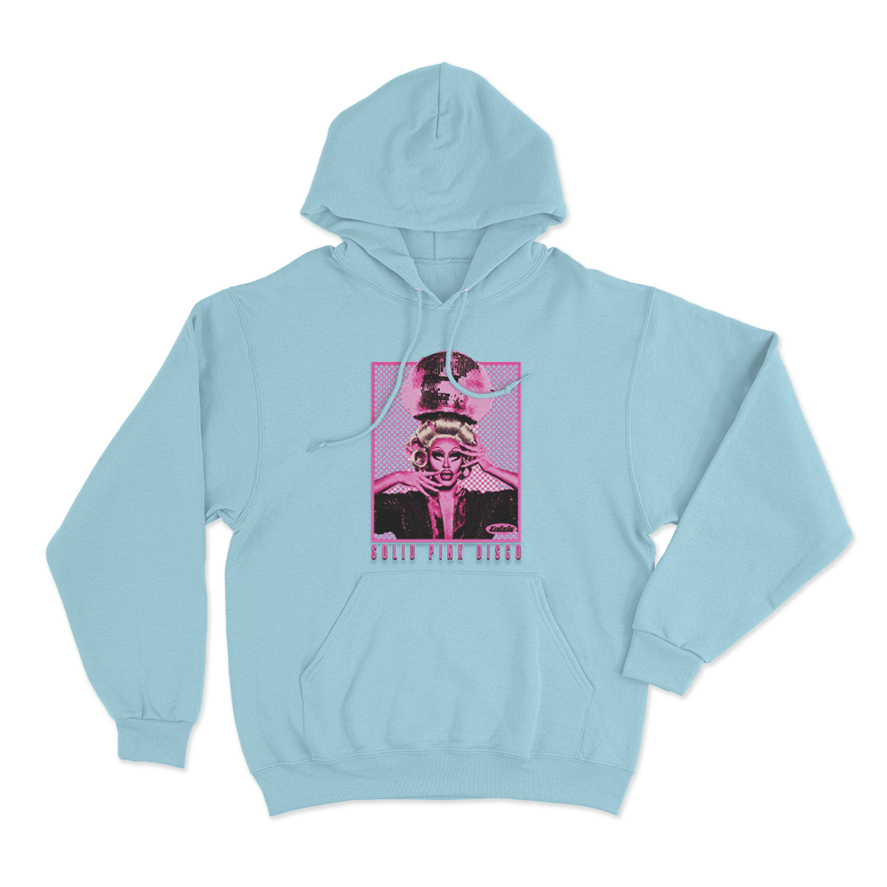 Solid Pink Disco Tour Unisex Hoodie Sky Blue Solid Pink Disco Tour Unisex Hoodie Sky Blue