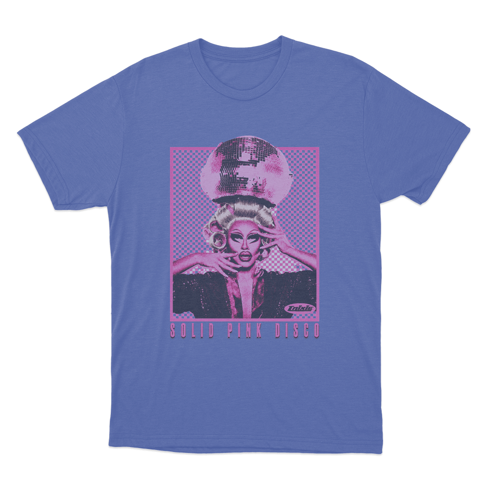 Solid Pink Disco Tour Unisex T Shirt Blue Solid Pink Disco Tour Unisex T Shirt Blue