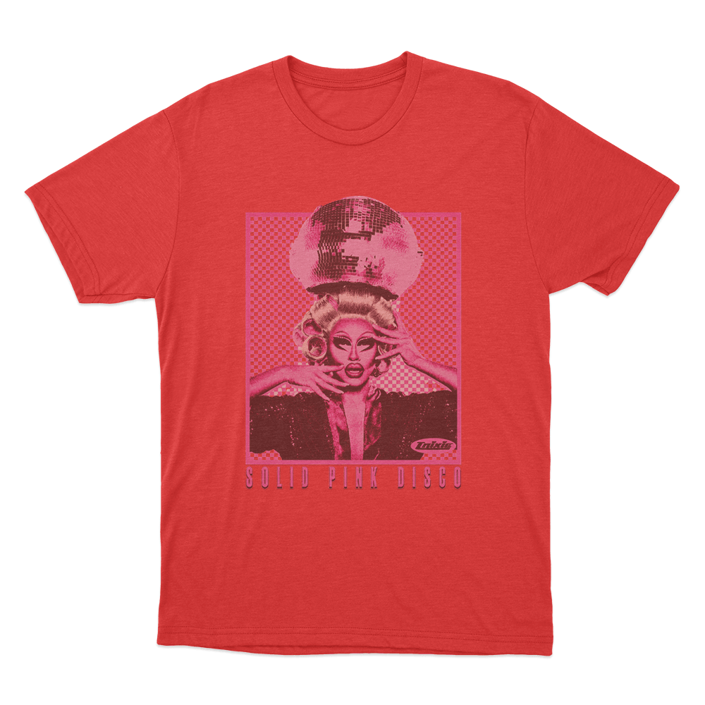 Solid Pink Disco Tour Unisex T Shirt Red Solid Pink Disco Tour Unisex T Shirt Red