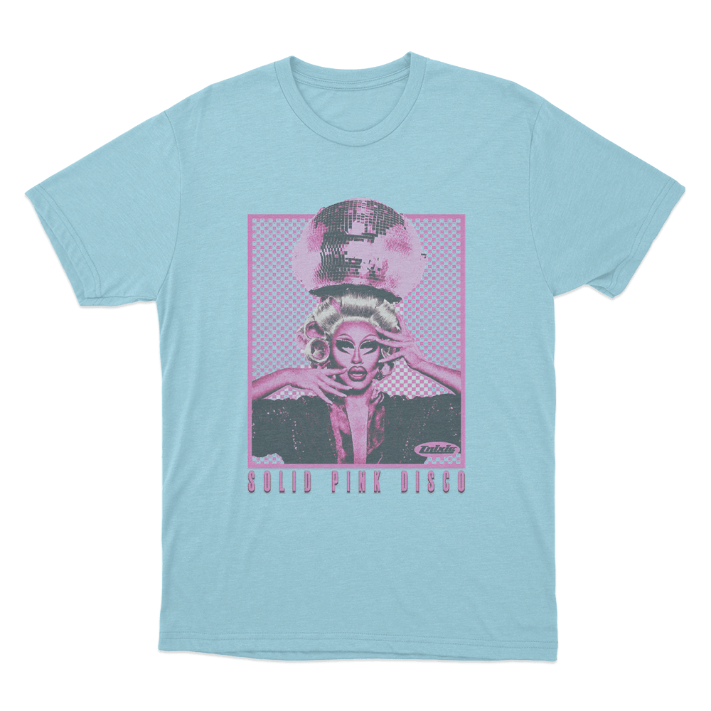 Solid Pink Disco Tour Unisex T Shirt Sky Blue Solid Pink Disco Tour Unisex T Shirt Sky Blue