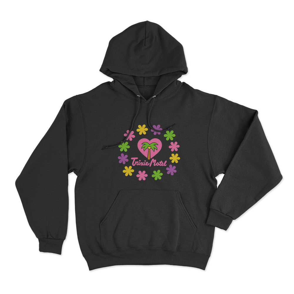 Trixie Motel Flower Unisex Hoodie Black Trixie Motel Flower Unisex Hoodie Black