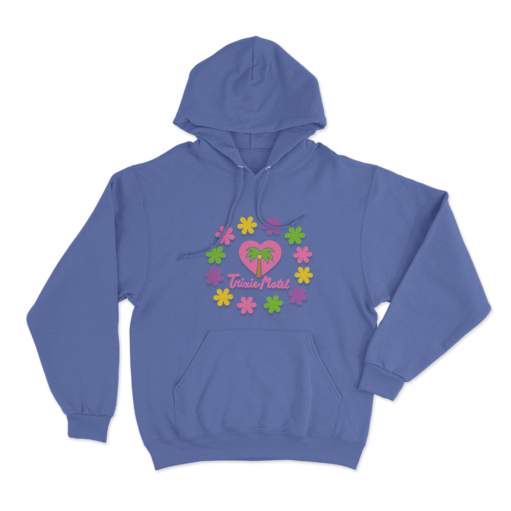 Trixie Motel Flower Unisex Hoodie Blue Trixie Motel Flower Unisex Hoodie Blue