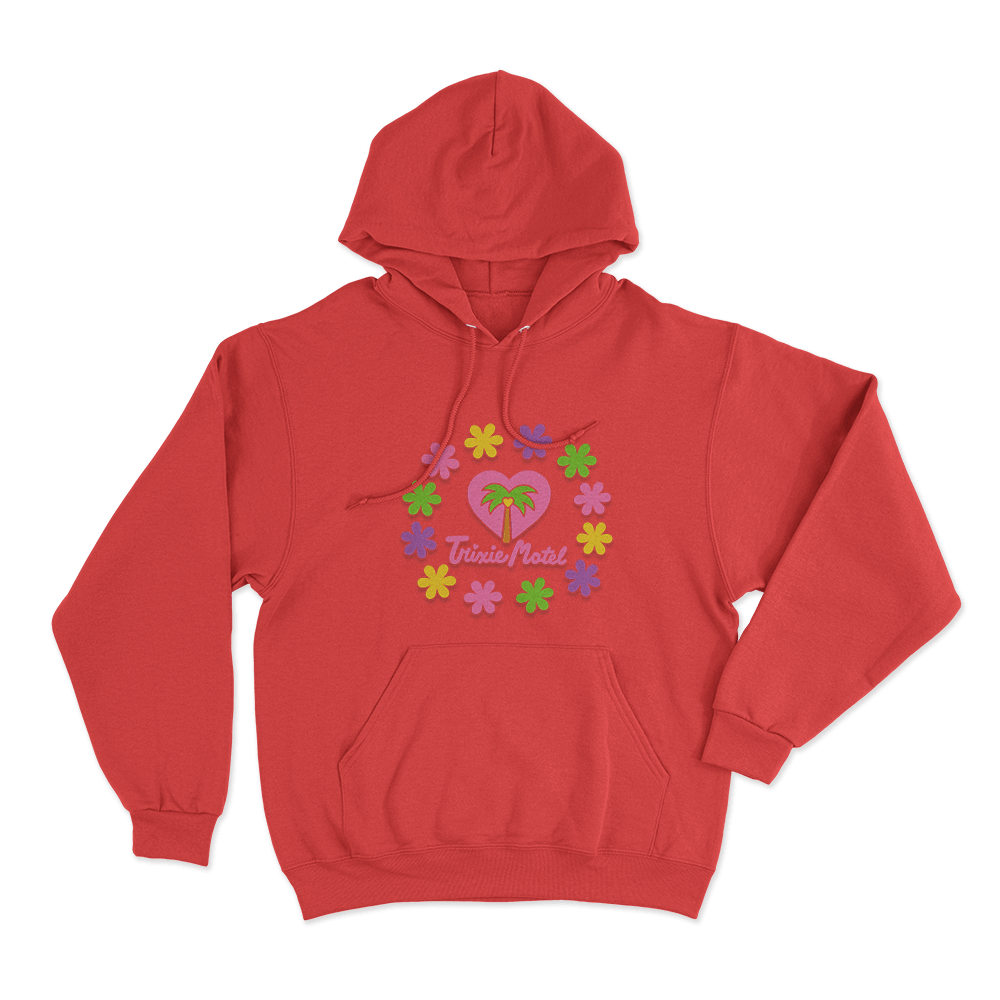 Trixie Motel Flower Unisex Hoodie Red Trixie Motel Flower Unisex Hoodie Red