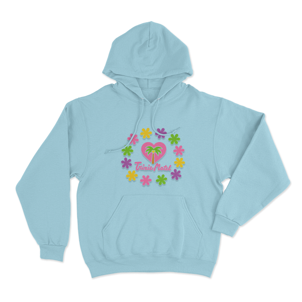 Trixie Motel Flower Unisex Hoodie Sky Blue Trixie Motel Flower Unisex Hoodie Sky Blue