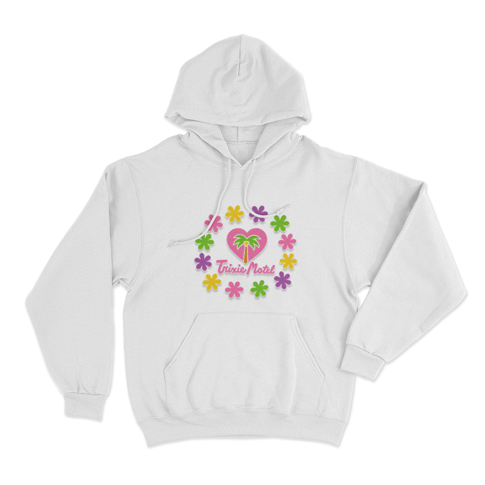 Trixie Motel Flower Unisex Hoodie White Trixie Motel Flower Unisex Hoodie White