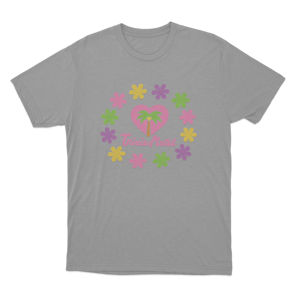 Trixie Motel Flower Unisex T Shirt Grey Trixie Motel Flower Unisex T Shirt Grey